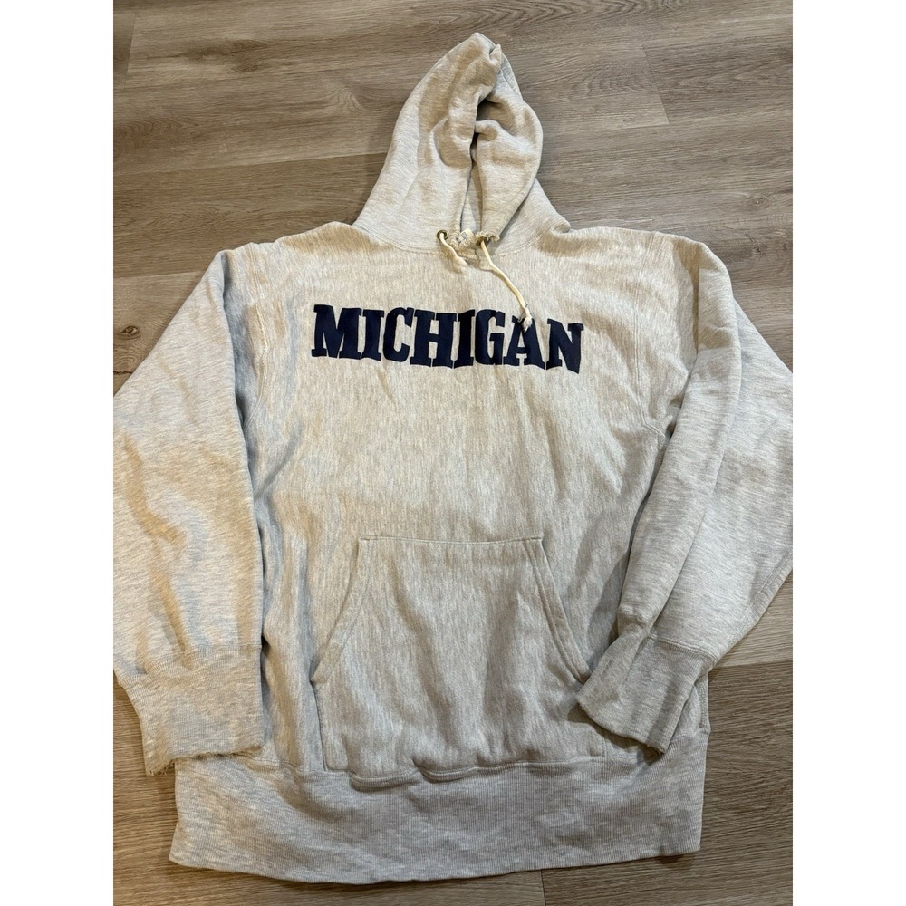 Vintage Michigan Champion Reverse Weave Hoodie‎ 80s XL